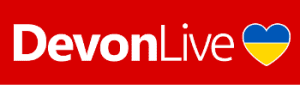Devon live logo on a red background.