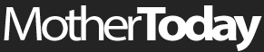 The mother today logo on a black background.