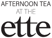 Afternoon tea at the ette logo with a white background