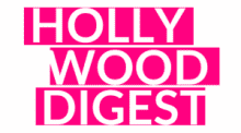 Hollywood wood digest logo in white color with white background