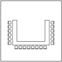 U-shape seating layout diagram